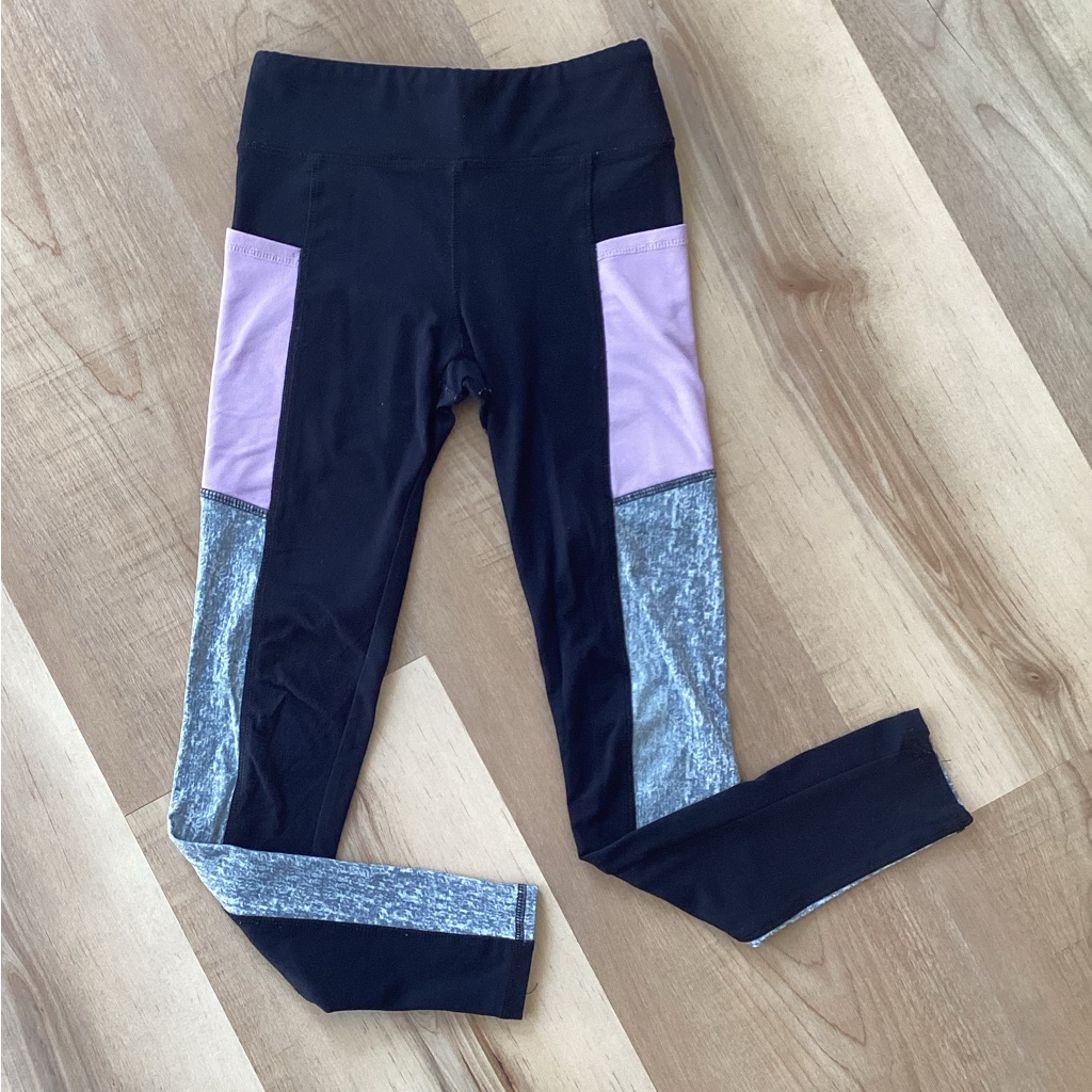 Bogo Threads 4 Thought Black Gray Leggings  Girls 10  Casual Athletic Gym